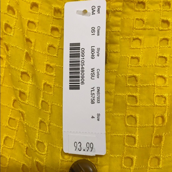 NWT JCREW sz 4 yellow eyelet midi dress - Picture 6 of 7